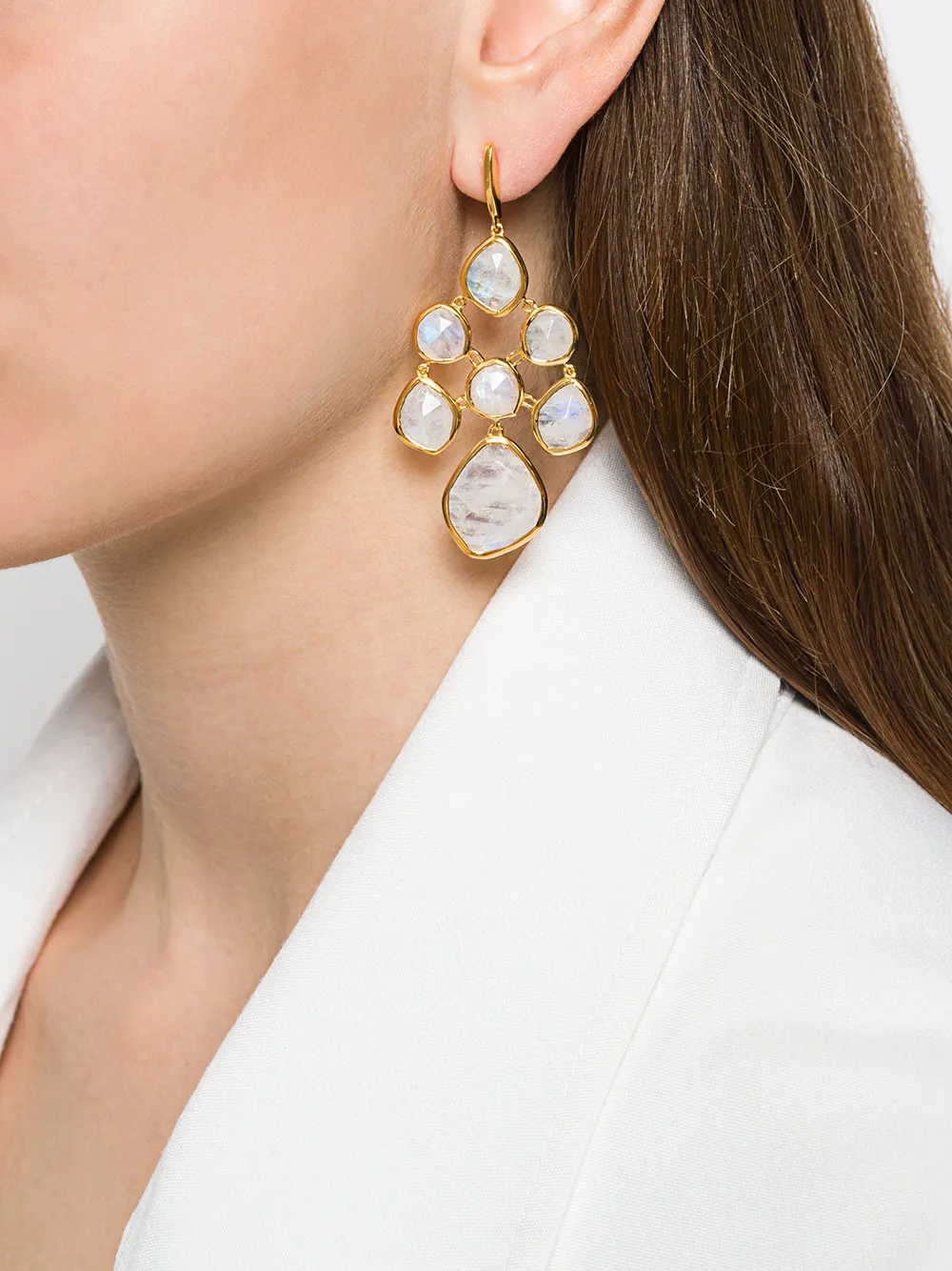 Shop Gold White Monica Vinader Siren Chandelier Moonstone Earrings With Express Delivery Farfetch These simple, sophisticated earrings are great for. monica vinader