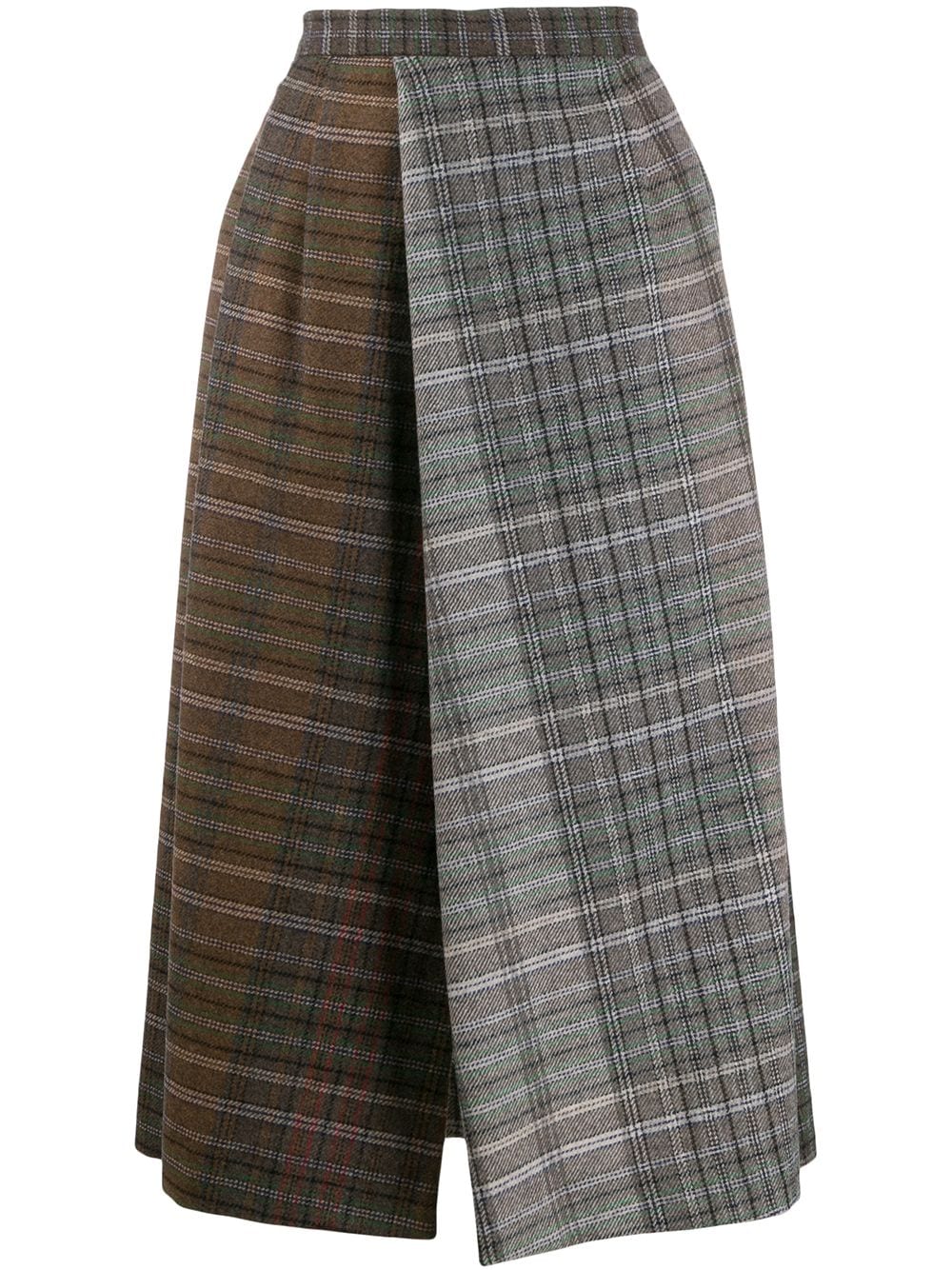 Stephan Schneider Contrast Check Patterned Skirt In Nude