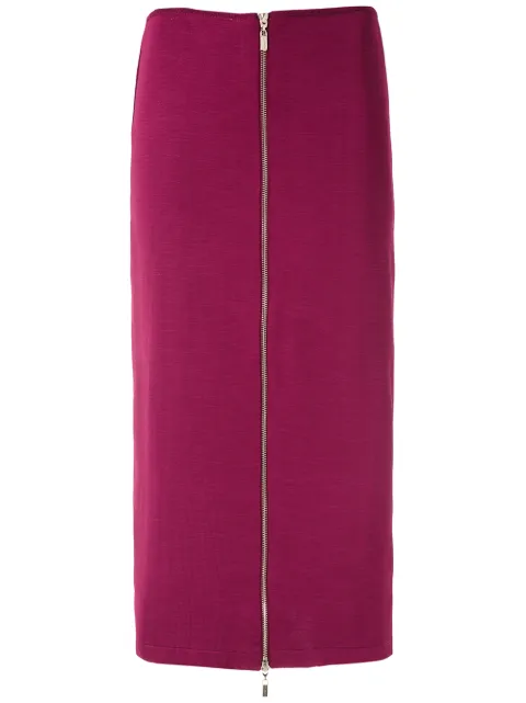 Olympiah front zip straight skirt