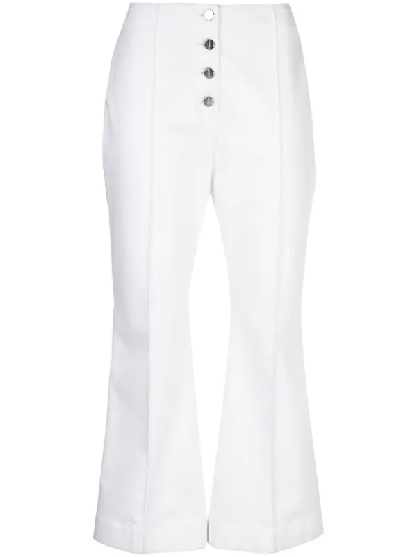 white flare jeans