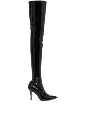cheap leather thigh high boots