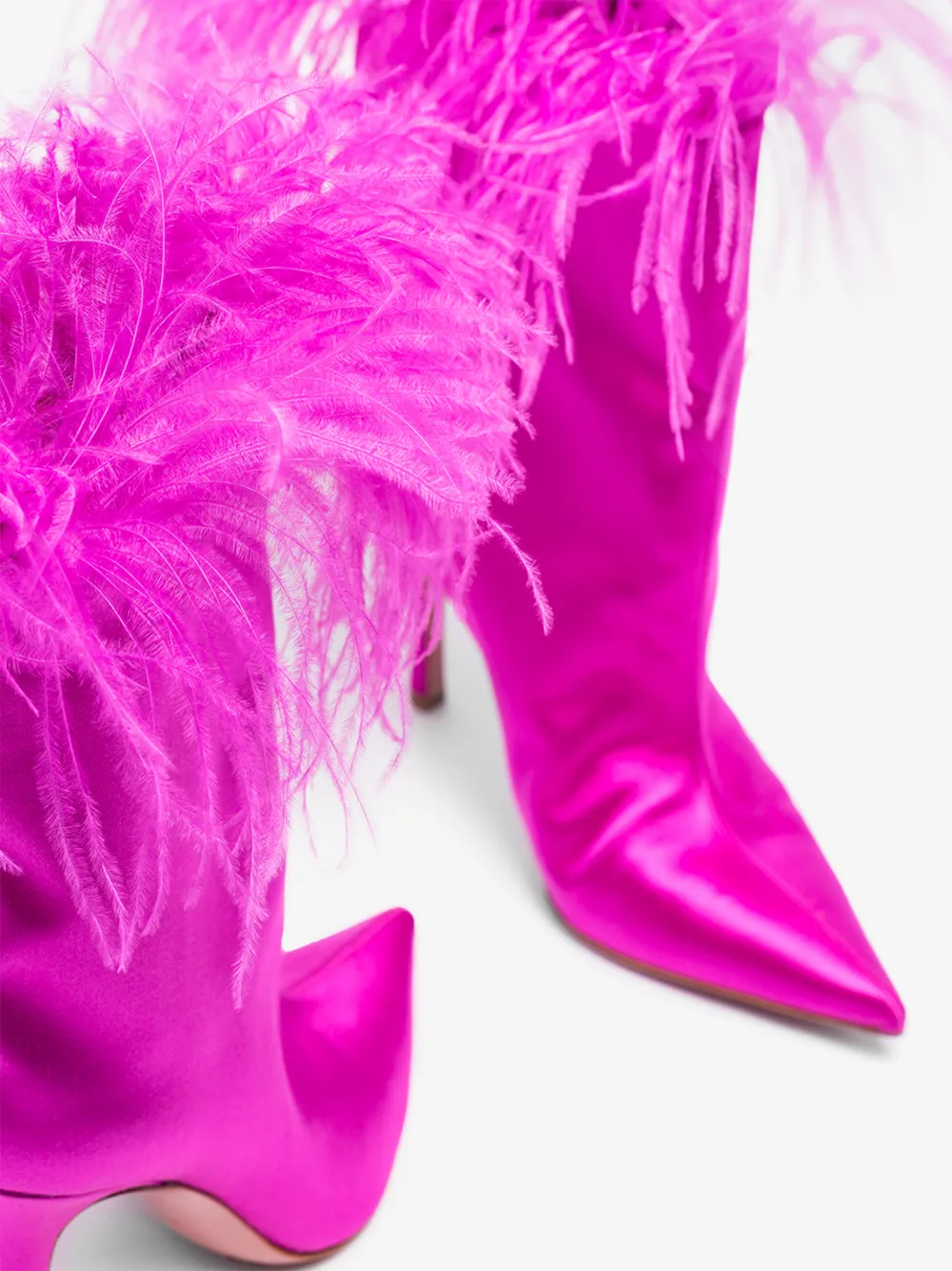 AMINA MUADDI PINK NAKIA PLUME 95 SATIN BOOTS,NAKIAPLUME14023631