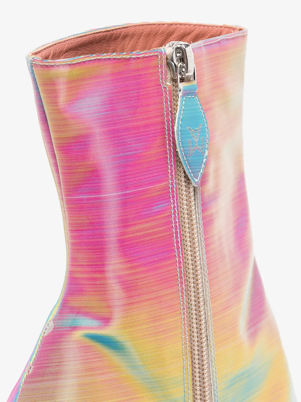 AMINA MUADDI MULTICOLOURED DUA 140 MOIRÉ PERPEX HEEL BOOTS,DUABOOTGLASS14023633