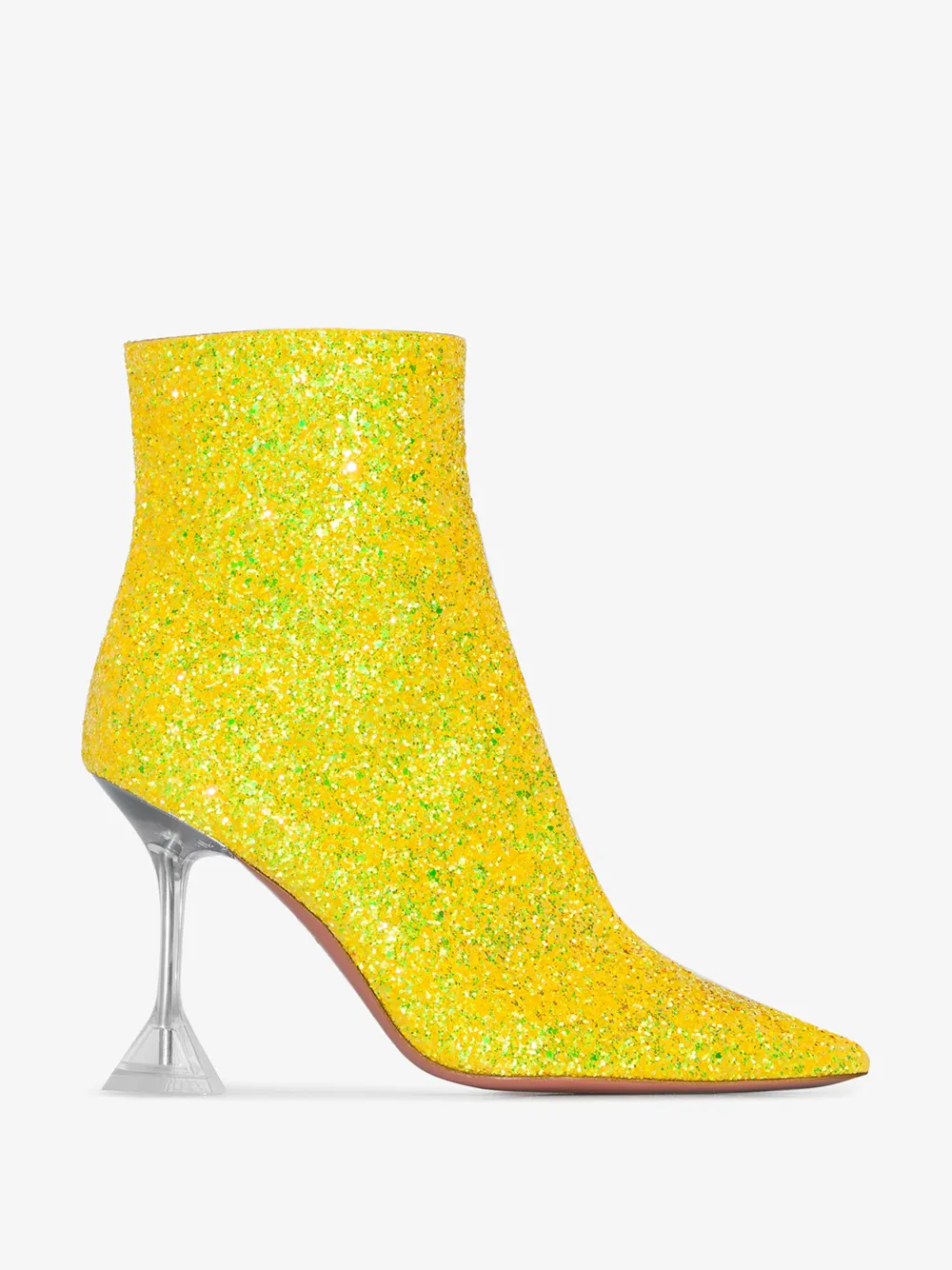 AMINA MUADDI AMINA MUADDI YELLOW GEORGIA 95 GLITTER PLEX HEEL BOOTS,GIORGIABOOTGLIT14023637