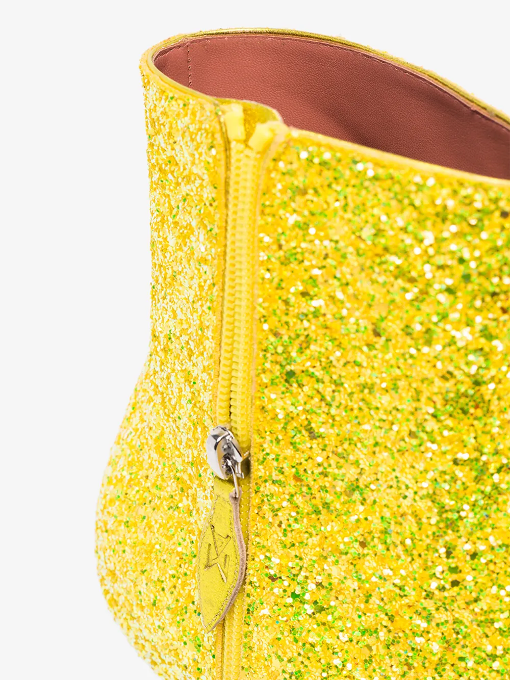 AMINA MUADDI AMINA MUADDI YELLOW GEORGIA 95 GLITTER PLEX HEEL BOOTS,GIORGIABOOTGLIT14023637