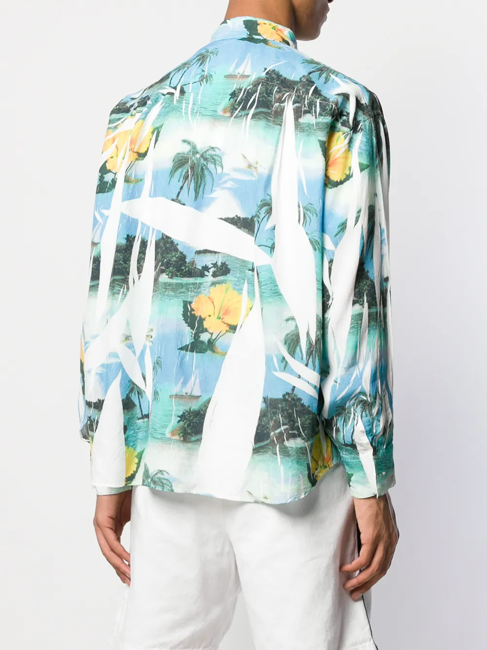 Doublet Overhemd met tropische print Blauw