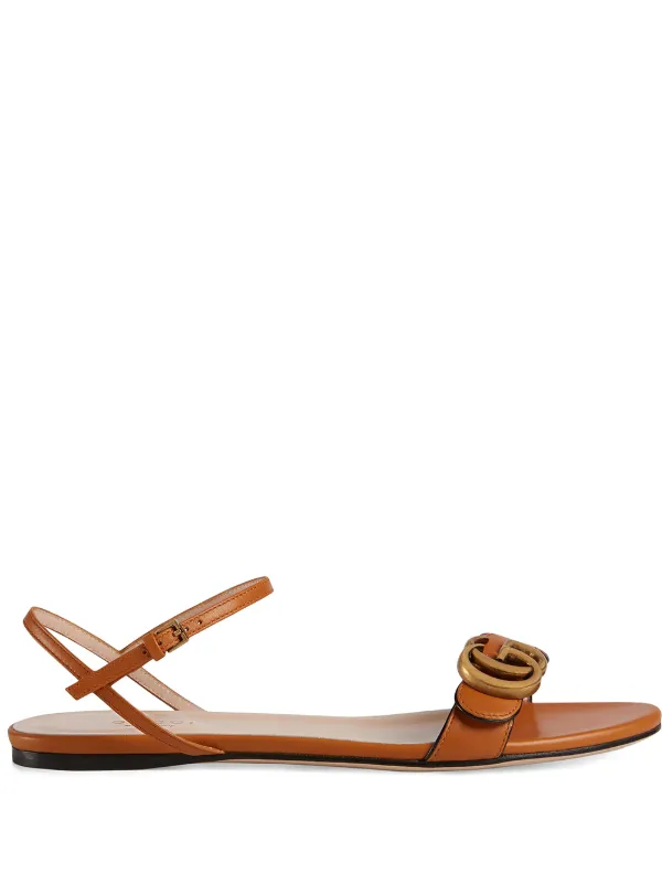 gucci leather sandal with double g