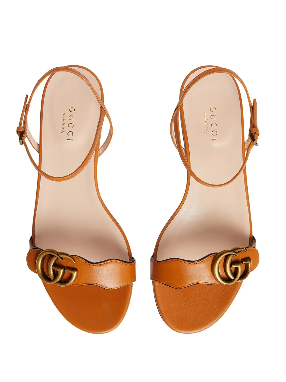 leather sandal with double g