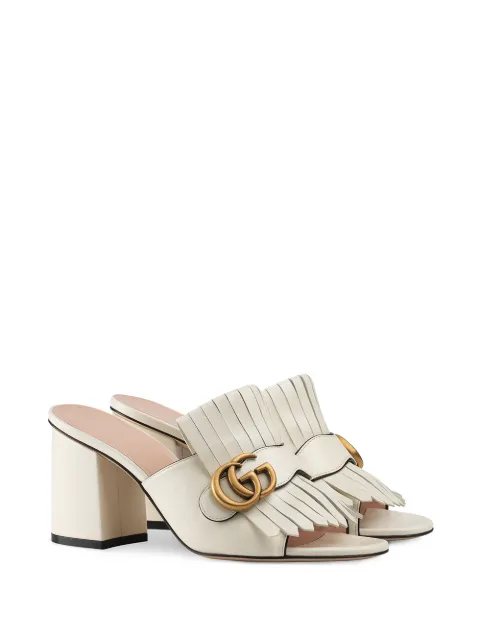 white gucci mules