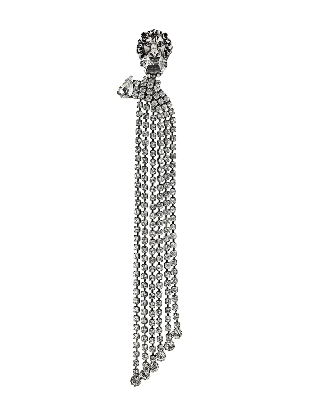 Gucci asymmetrical lion head earrings – Metallic