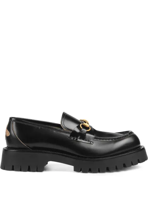 Click to view more detailed imagery on our partner's website Gucci Men's Django Creeper Lugged-sole Leather Loafer In Black