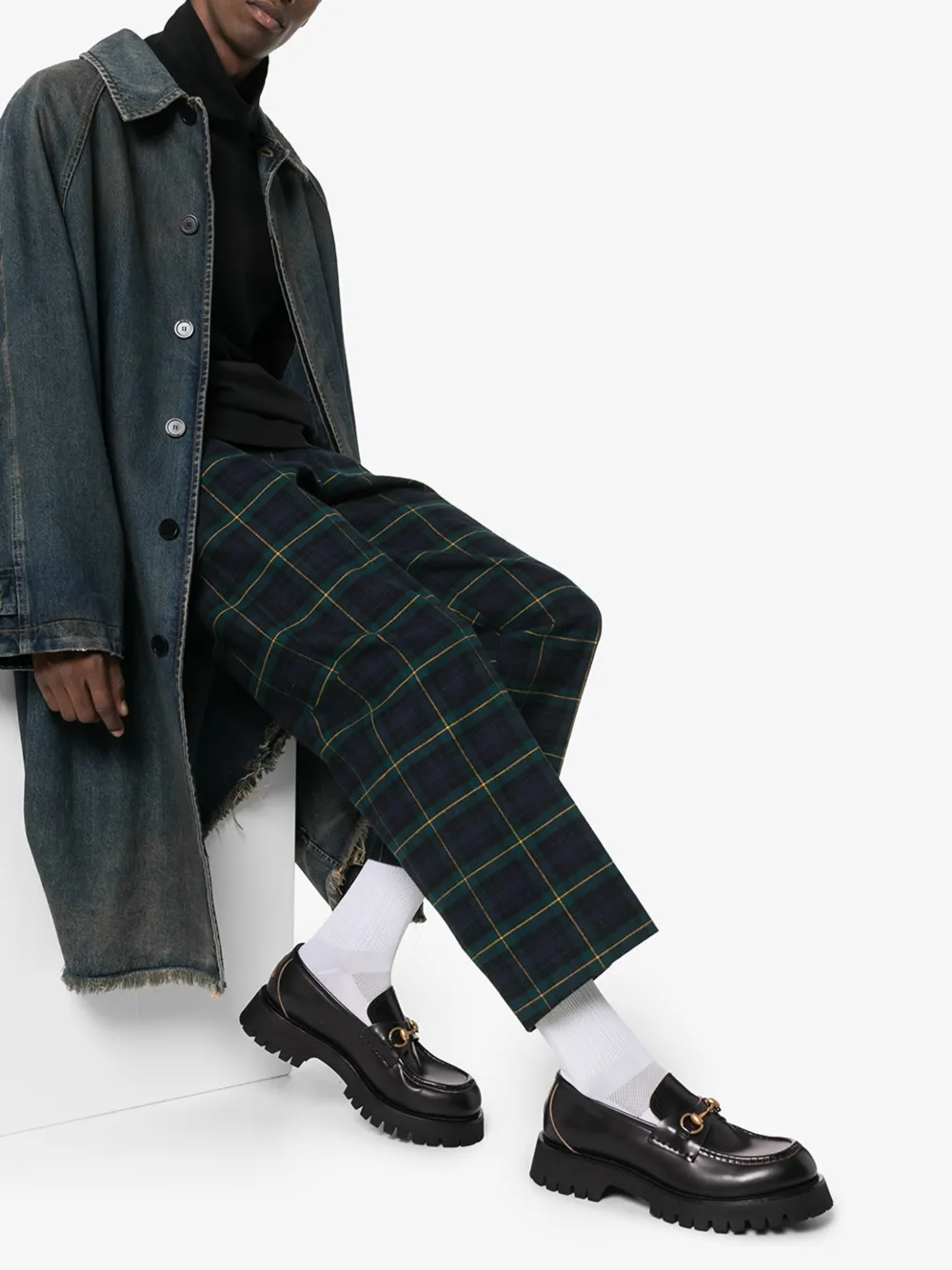 GUCCI GUCCI LOAFERS WITH HORSEBIT AND LUG SOLE,576334DS80014024114