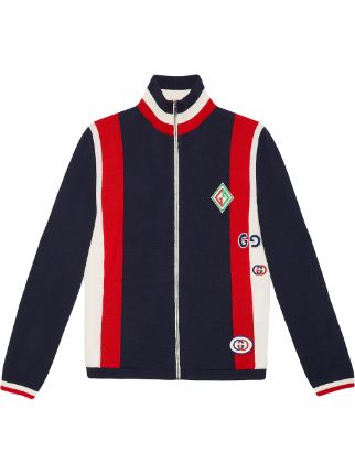 Gucci Wool Knit Bomber Jacket With Patches - Farfetch