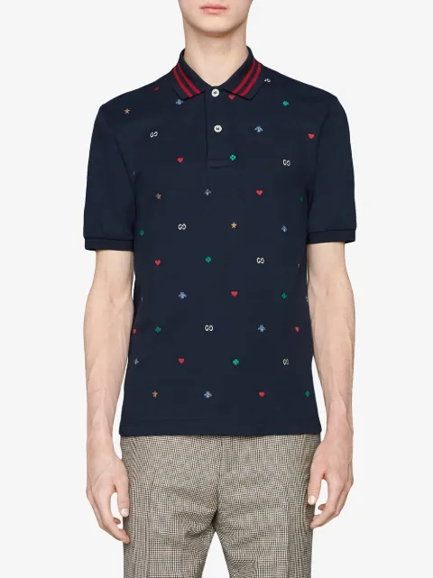 Shop Gucci Polo with embroidery with Express Delivery - FARFETCH