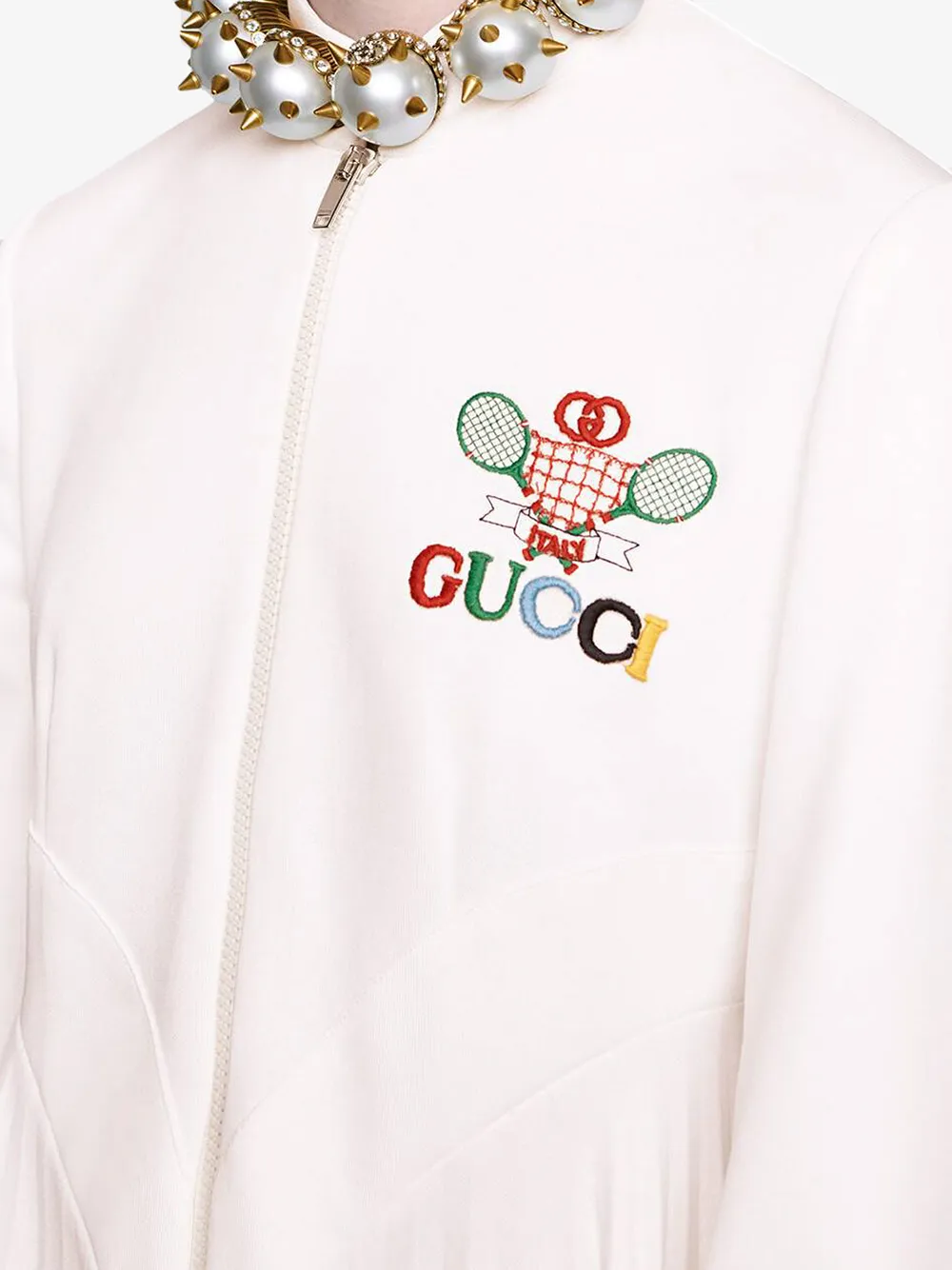 фото Gucci платье из джерси с вышивкой gucci tennis