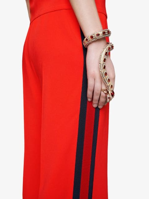 Gucci Viscose Culotte Trousers With Web In 6536 Orange | ModeSens