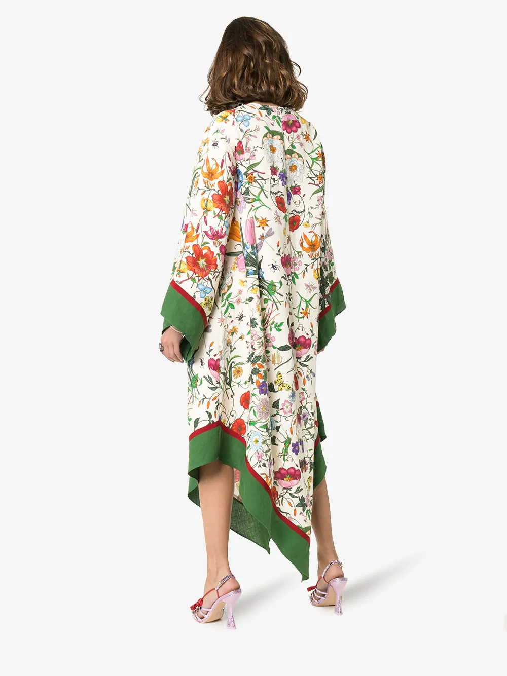 GUCCI GUCCI KIMONO STYLE DRESS WITH FLORA PRINT,569903ZKQ6014024356