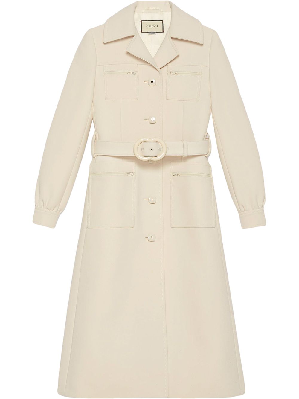 Shop Gucci Interlocking G belted coat with Express Delivery - FARFETCH