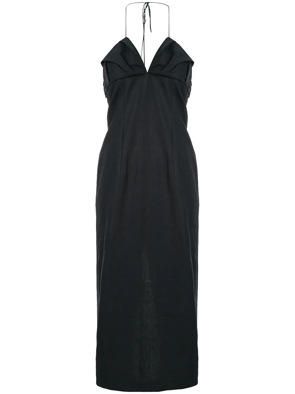 Click to view more detailed imagery on our partner's website Jacquemus Bambino Linen Halterneck Midi Dress In Blue