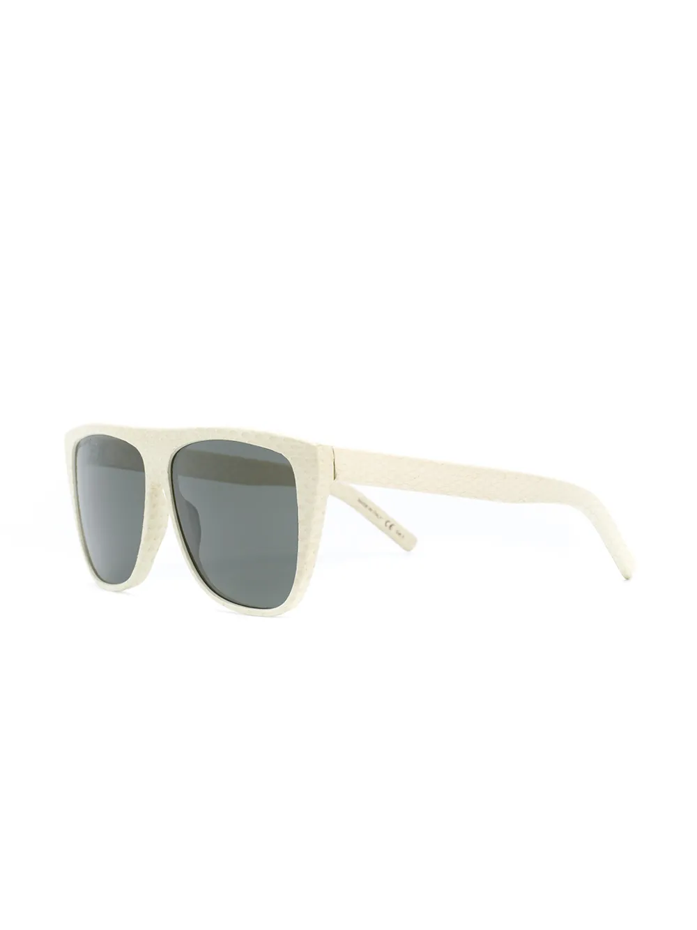 Saint Laurent Eyewear Zonnebril met slangenleer effect - Beige