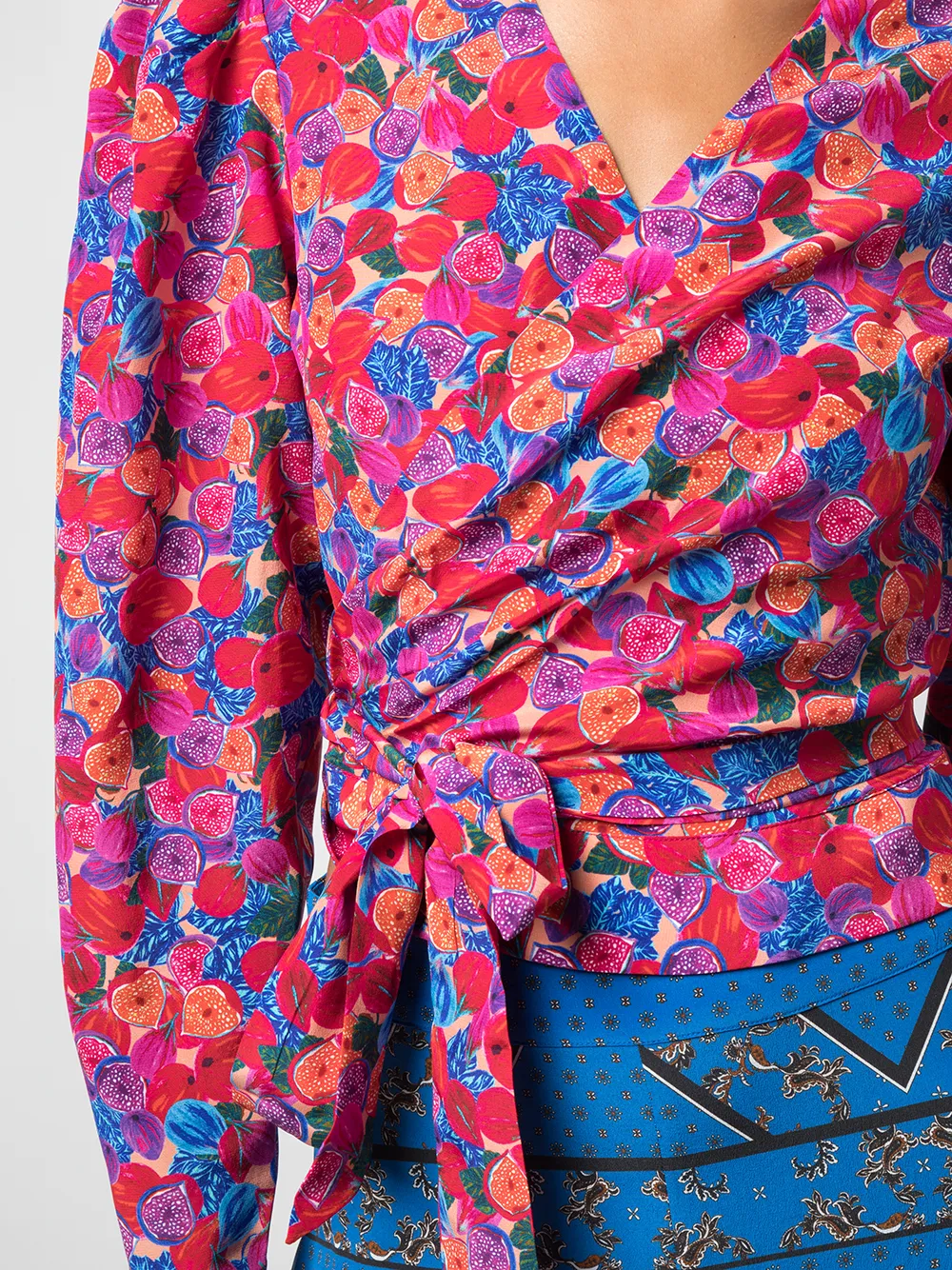 Lhd Wikkelblouse met bloemdessin Roze