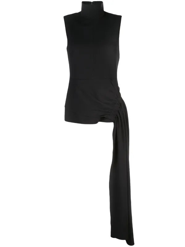 tibi structured crepe sleeveless blouse