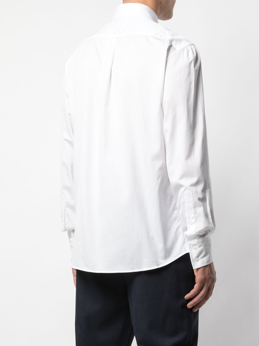 Shop Brunello Cucinelli Long Sleeved Shirt In White