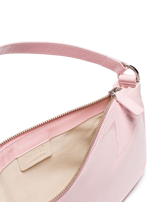 pink leather shoulder bag