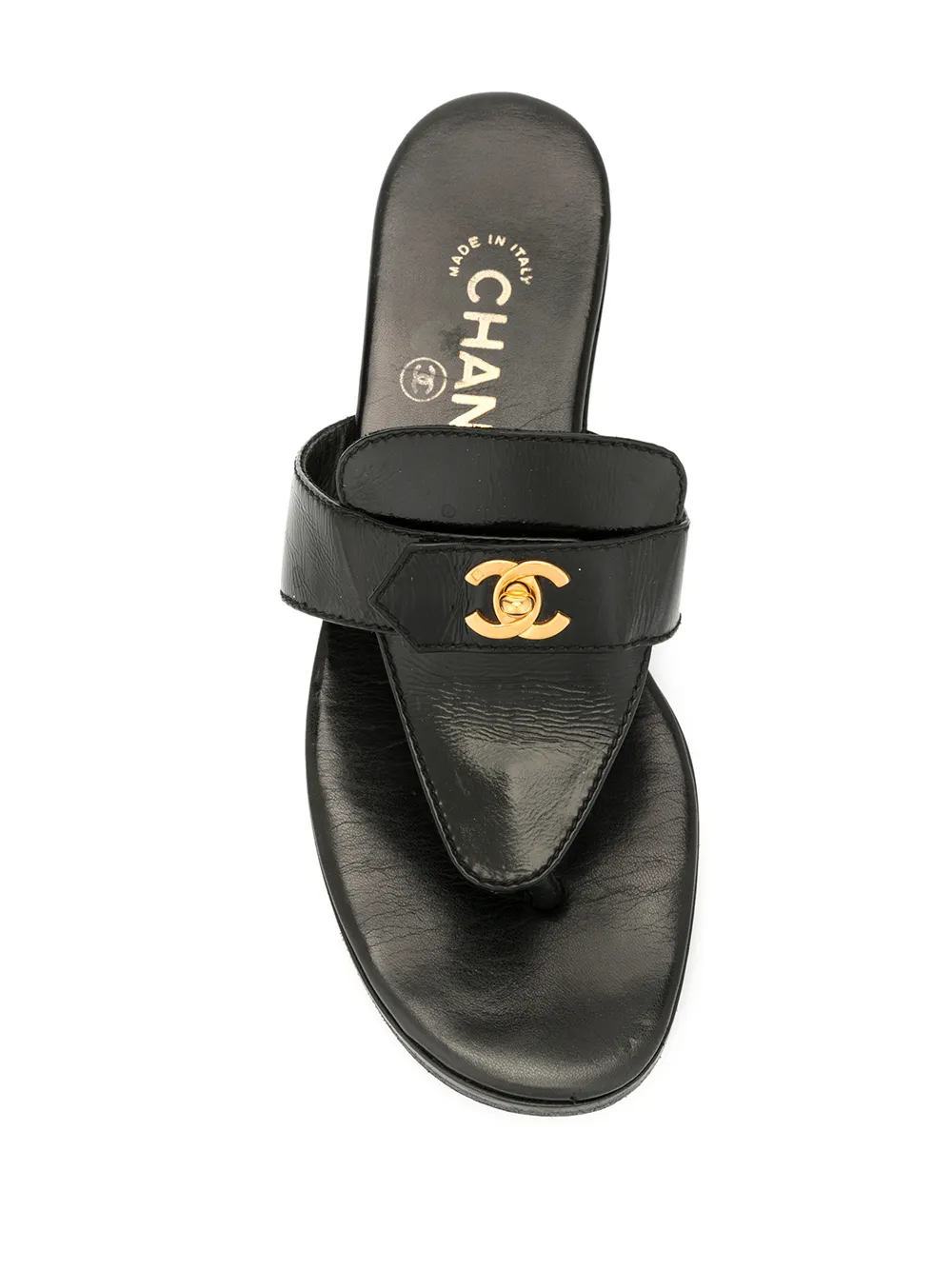 Chanel patent best sale leather sandals