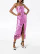 The Attico metallic strapless midi-dress