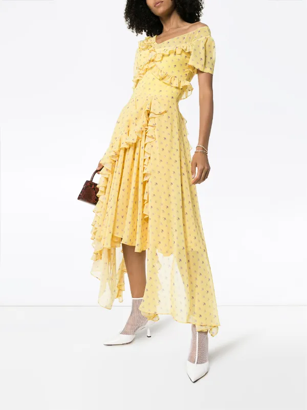 ruffle tiered midi dress