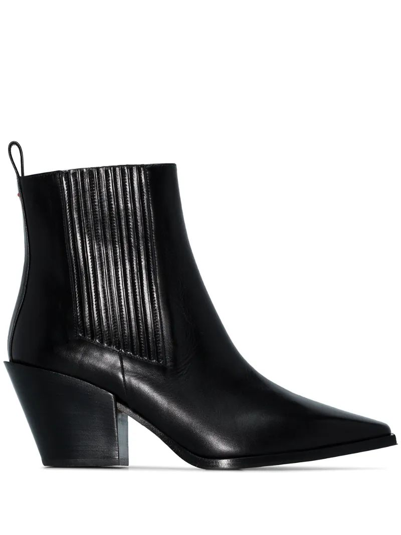 Aeyde Boots AEYDE KATE 80MM ANKLE BOOTS - BLACK