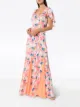 STAUD Peach Blossom abstract print crepe maxi dress