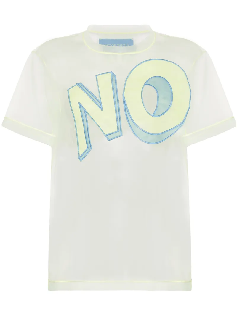 Viktor & Rolf T-shirts VIKTOR & ROLF EMBROIDERED LOGO T-SHIRT - YELLOW