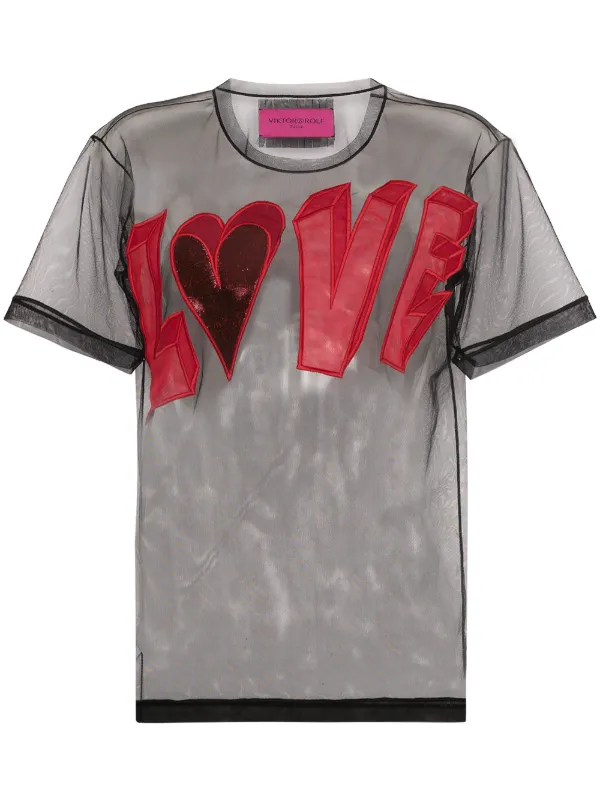 Shop Viktor Rolf Love Logo Mesh T Shirt With Express Delivery Farfetch