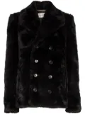 Saint Laurent double-breasted short peacoat - Black