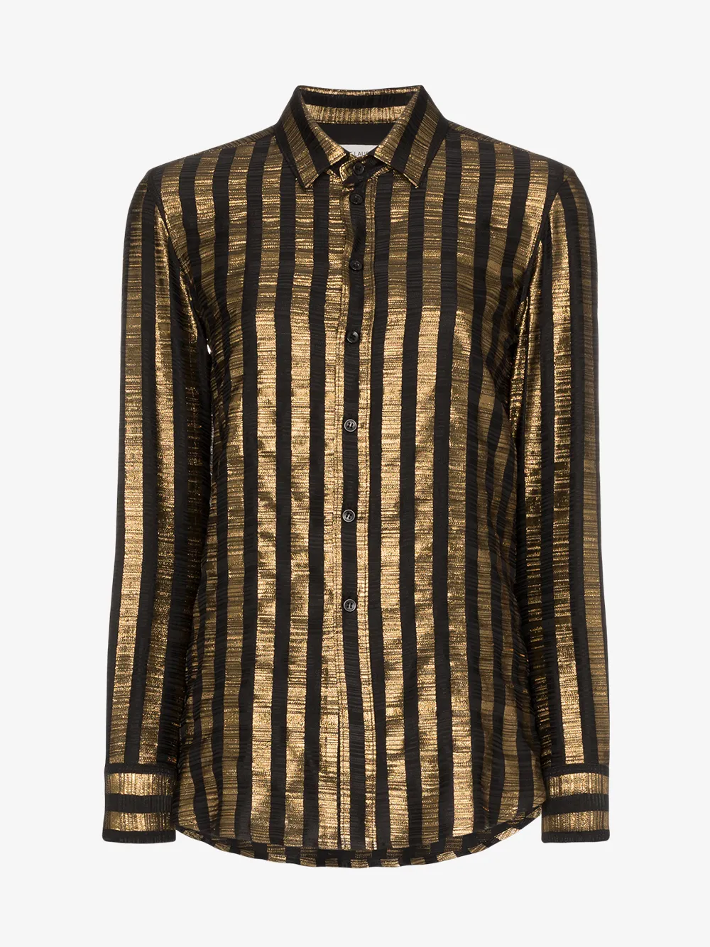 Saint Laurent T-shirts SAINT LAURENT METALLIC STRIPE BUTTONED SHIRT