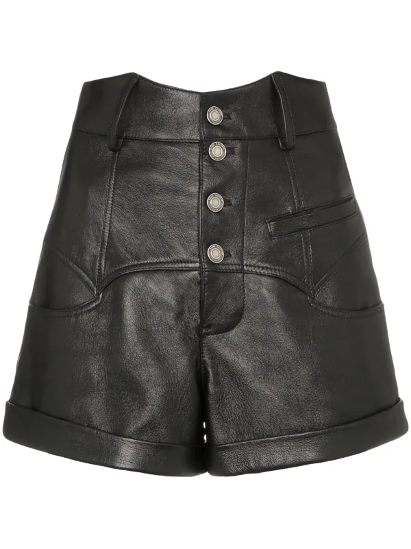 high waisted leather short