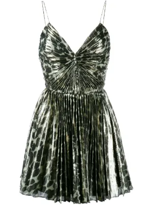 animal print pleated dress