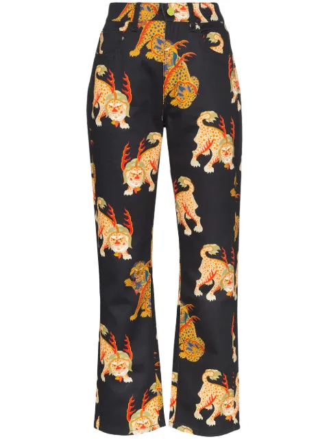 KIRIN PEGGY GOU HAETAE PRINT BOYFRIEND JEANS