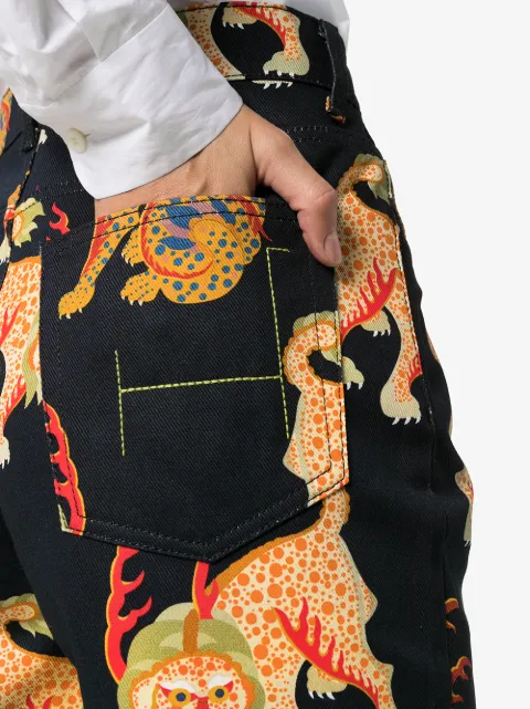 KIRIN PEGGY GOU HAETAE PRINT BOYFRIEND JEANS