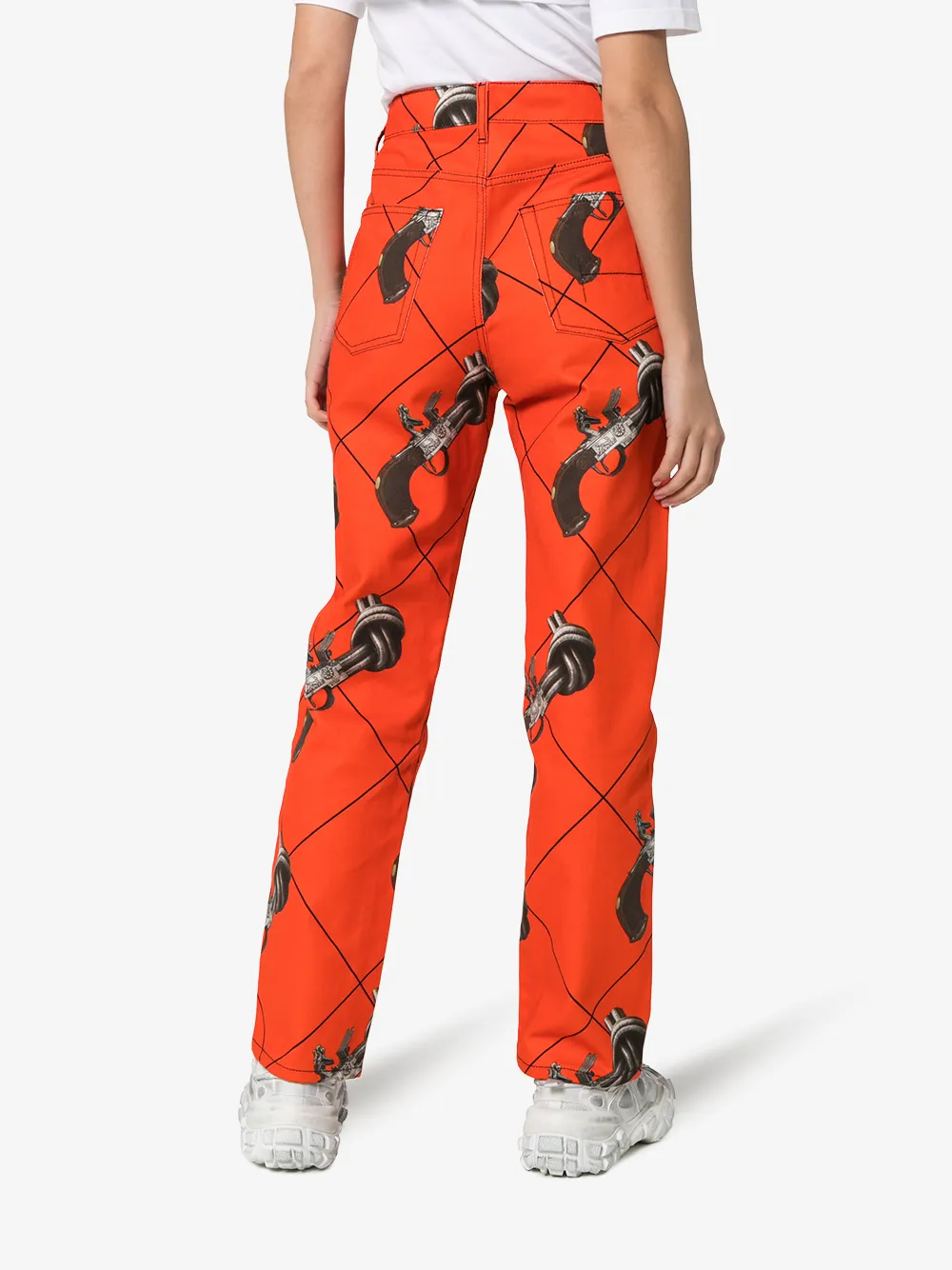 KIRIN PEGGY GOU KIRIN GUNS PRINT BOYFRIEND JEANS