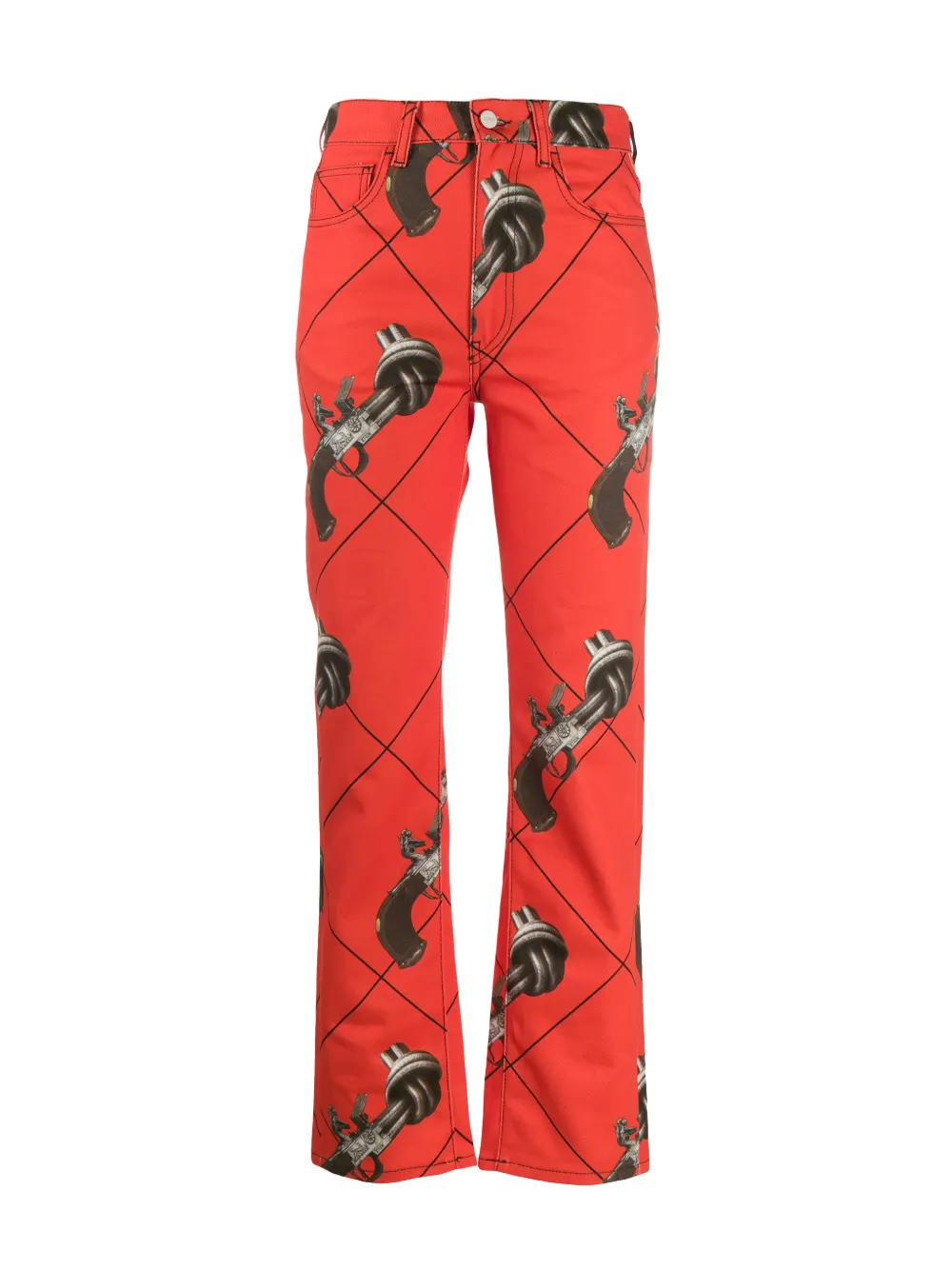 KIRIN PEGGY GOU GUNS PRINT BOYFRIEND JEANS,KWYA001F19008014218014031382