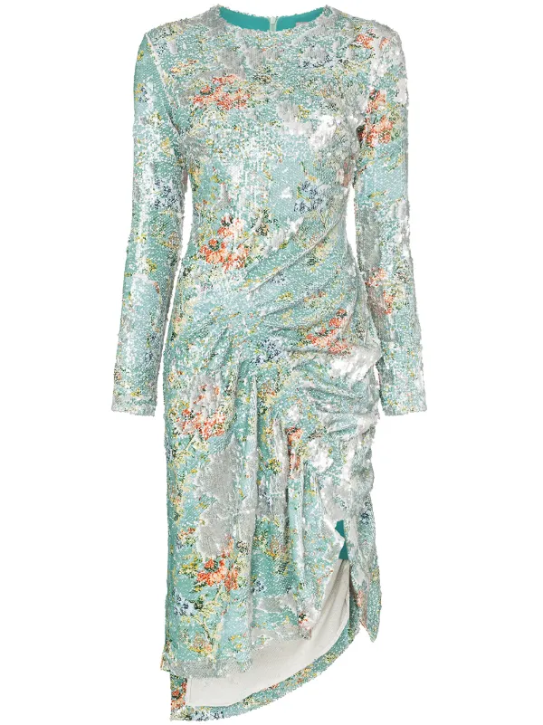 sequin ruched dress