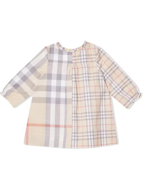 BURBERRY contrast check dress with bloomers