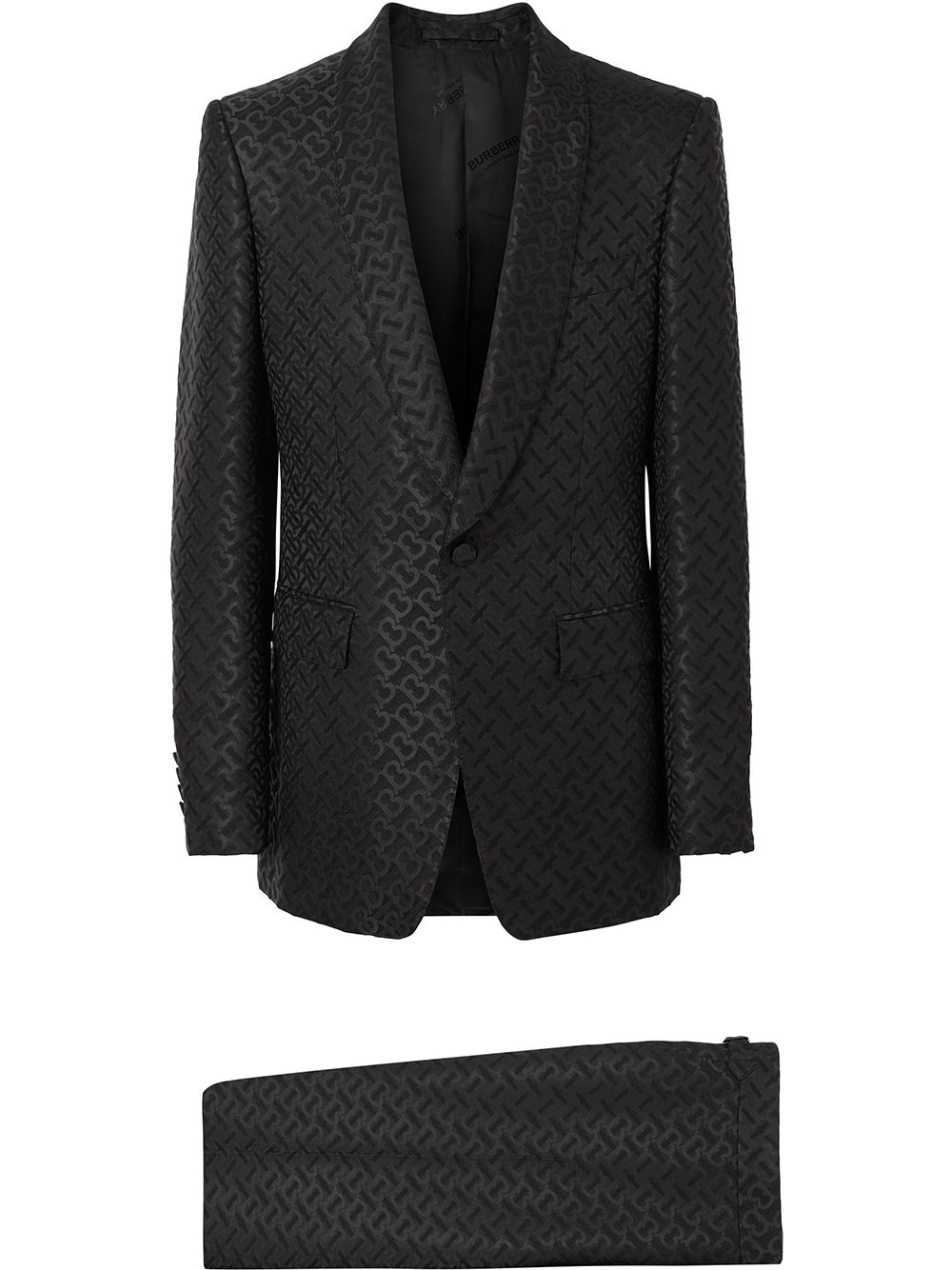 Shop black Burberry Monogram Jacquard English fit suit with Express ...