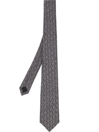 Burberry Classic Cut Monogram Silk Jacquard Tie Aw19 | Farfetch.Com