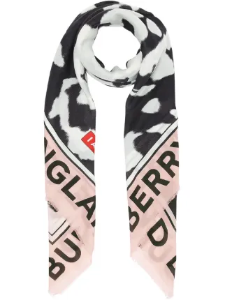 Cow print silk scarf