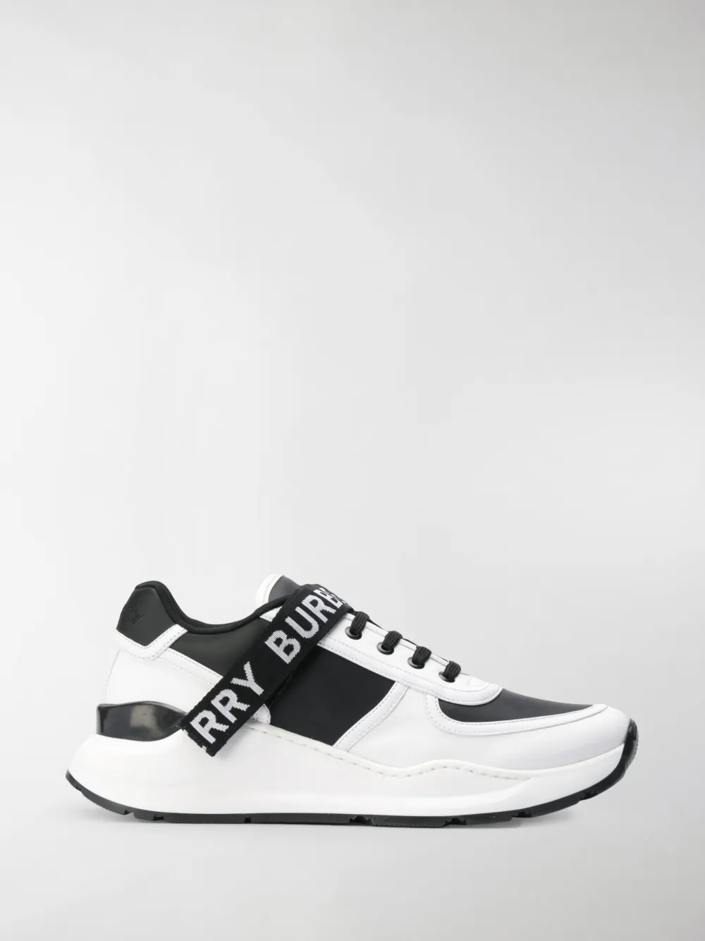 BURBERRY LOGO DETAIL LEATHER AND NYLON SNEAKERS,800980114032940