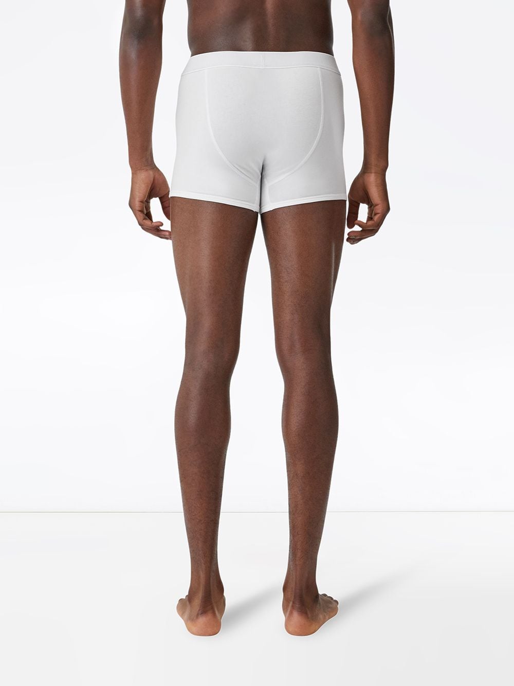 Shop Burberry Logo Detail Stretch Cotton Boxer Shorts In White